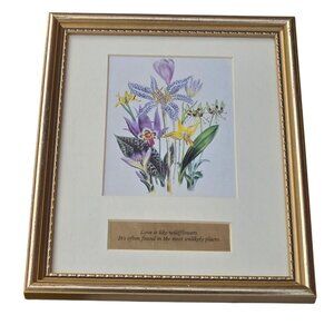 Framed Botanical Artwork Print Inspirational Quote Love is like Wildflowers